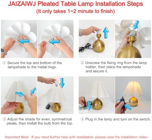Small Vintage Table Lamp, 11.5'' Gold Cute Mini Bedside Lamp - Image 5