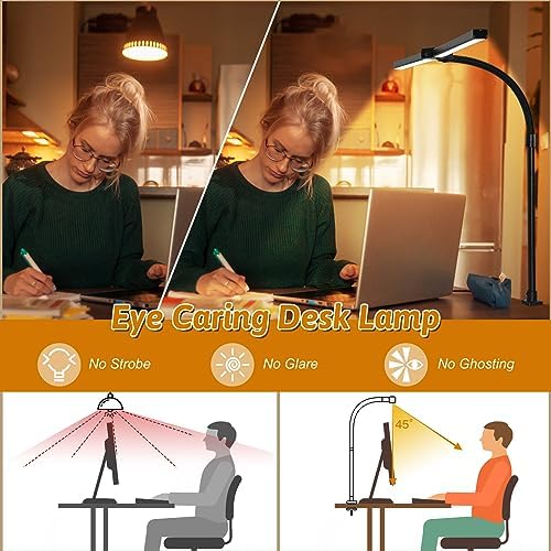 LED Desk Lamp with Base, 18W Dimmable Light, No Remote - Image 4
