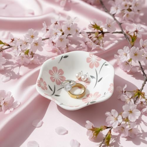 Small Flower Ring Dish Jewelry Tray Organizer, White - Image 2