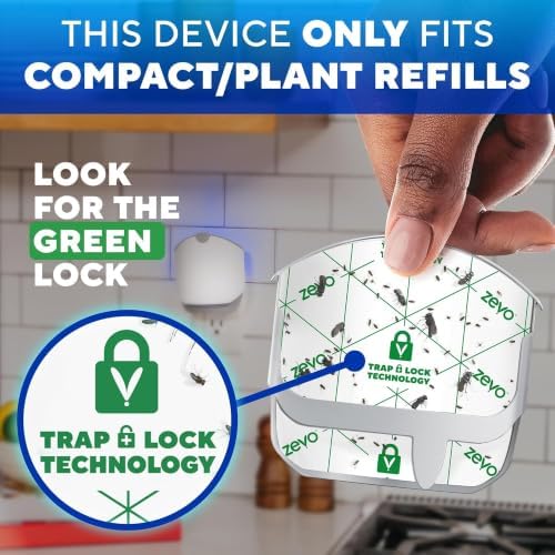 Zevo Compact Flying Insect Trap for Gnats & Fruit Flies, 1 Base & 3 Refills - Image 4