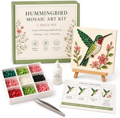 Mosaic Art Kit for Adults, DIY Garden Craft with Beads，Hummingbird by Unknown