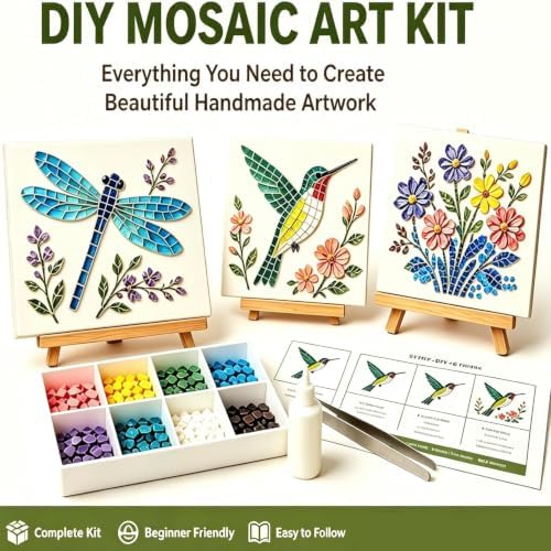 Cottage Garden Mosaic DIY Kit – Watering Can Mosaic Art Kit，Hummingbirds - Image 5