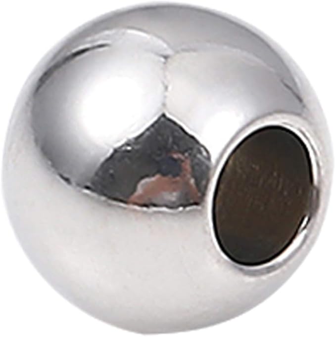 Stainless Steel Spacer Beads 6x5mm Round Loose Charm Caps Beads for DIY Jewelry Making 100pcs with 2.5mm Hole