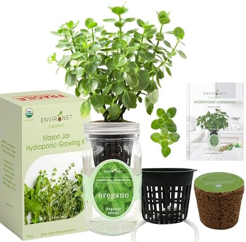 Hydroponic Herb Growing Kit, Self-Watering Mason Jar Herb Garden Starter Kit Indoor, Grow Your Own Herbs from Organic Seeds (Oregano) - Image 2