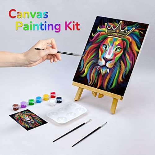 Pre Drawn Canvas Painting Kit for Painting for Adults Party Kits Paint and Sip Party Supplies 8x10 Canvas Lion King Paint Art Set - Image 2
