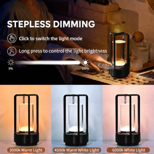 Cordless Table Lamp, Rechargeable LED Decorative Lamp - Image 6
