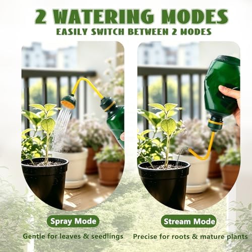 450ML Small Watering Can, 2 in 1 Spray Head for Indoor Plants, Green - Image 3