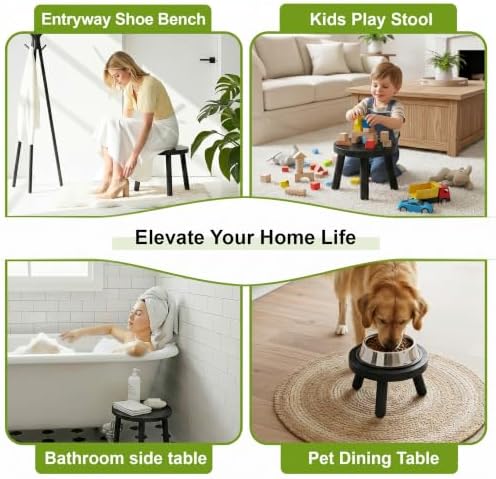 Delma Wood Plant Stands 5-Pack Indoor, Plant Stool, Black - Image 5