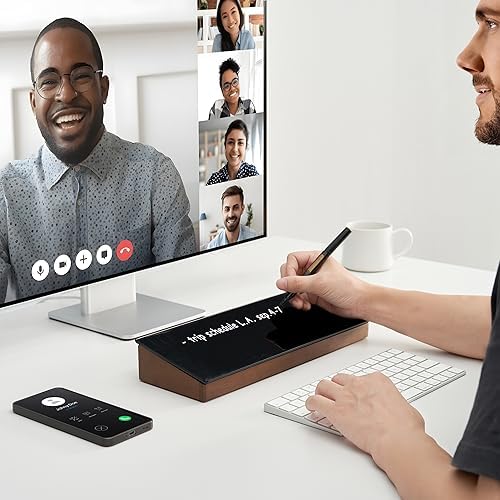 Desktop Black Glass Dry Erase Board with Wood Organizers for Small Office Supplies, Desk Whiteboard with Drawer for Home Office Cubicle, Accessories Included, Yeoux - Image 3