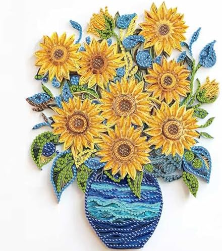 Diamond Art Kits for Adults Beginner,Sunflower Vase Diamond Painting Kits by Unknown