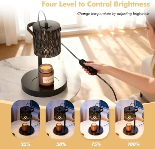 Candle Warmer Lamp, Timer & 4-Level Dimmer, Modern Decor - Image 2