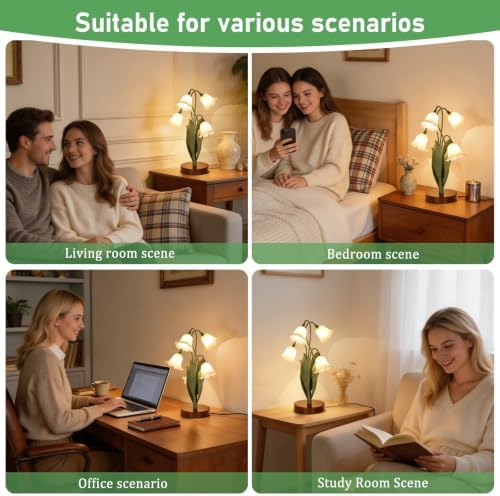 Flower Table Lamp for Bedroom, LED Cute Reading Light - Image 4