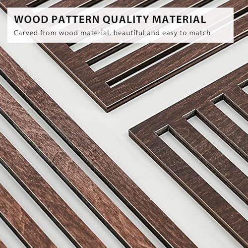 VIYYIEA Boho Solid Wood Carved Wall Art Set of 3, Geometric Minimalist Wooden Home Decor Panels, Handcrafted Solid Wood Wall Hanging for Living Room Bedroom Hallway, 16 x 8 Inch Each (Geometry I) - Image 3