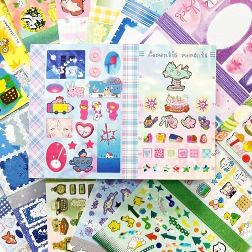 Japanese Sticker Book for Journal Supplies, Anime Girl Scrapbook Stickers - Image 5