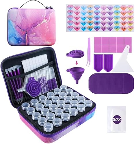 LYMUSUMI 30 Slots Diamond Art Storage Containers for Adults by LYMUSUMI