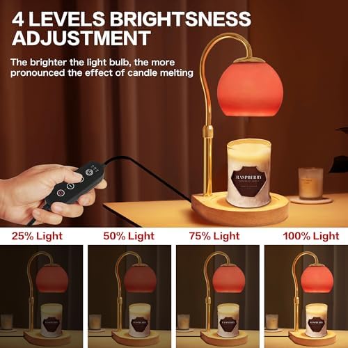 Candle Warmer Lamp with Timer 2H/4H/8H, Adjustable Height, Red - Image 4