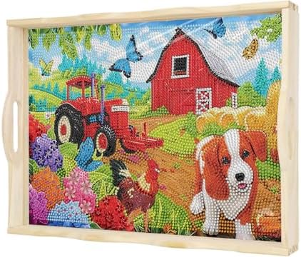 EWJRNSF Farm Diamond Art Tray Gift for Adults Craft Gift Decor 12.2×16.1 in by EWJRNSFDiamondPainting