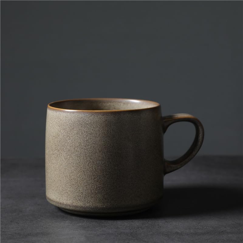 12oz Japanese Style Minimalistic Asian Rustic Reactive Glaze Ceramic Pottery Coffee Mug, Lead-Free Glaze earthen Tea Mug,Tea cup with handle, stoneware mugs, Microwave and Dishwasher Safe (Gray) - Image 6