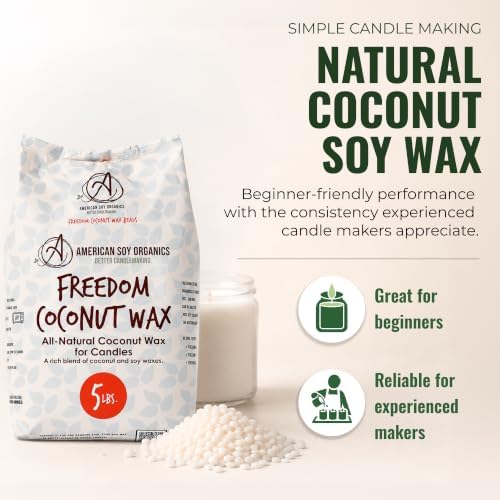 American Soy Organics Freedom Coconut Soy Wax Beads, Candle Wax, 5 lbs - Image 2