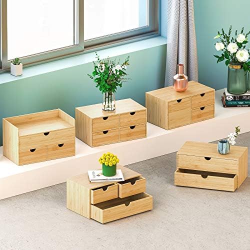 Bamboo Desk Drawer Organizer, Desktop Organizer with Drawers(2 Drawers) - Image 5