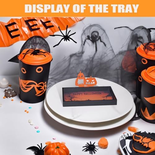 Krismax Halloween Decorations Decorative Serving Trays and Platters Pumpkin Tray - Snacks Bowl Candy Dish - for Breakfast, Lunch, Dinner, Appetizers - Food Tray - Image 4