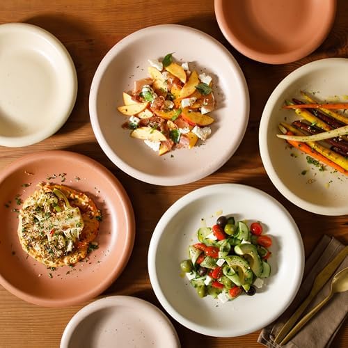 Bloomhouse Corsica Clay Dinnerware Set - Stackable Colorful Boho Reactive Glaze Plates and Bowls Set -2 Time Oprah's Favorite Things Brand- 16 Piece (Service for 4)- Matte Assorted Pottery Colors - Image 6