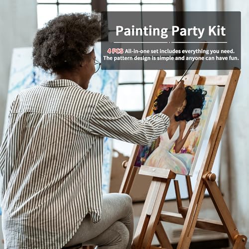 VOCHIC 4 Pack Sip and Paint Kit for Adults Pre Drawn Canvas to Paint - Image 4