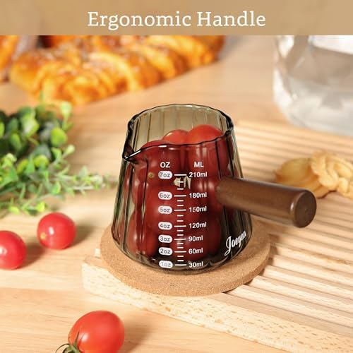 Joeyan Espresso Cups 7 oz, Gray Glass Measuring Cup, Espresso Accessories - Image 5