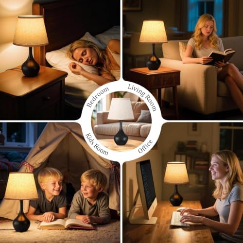 16.1" Touch Table Lamp for Nightstand, 3 Way Dimmable Small Bedroom Lamp - Image 6
