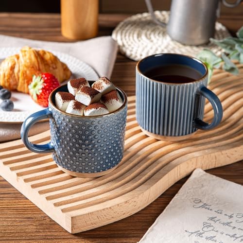GBhome 6 OZ Stackable Coffee Mugs Set of 4, Ceramic Coffee Cups Set - Image 6