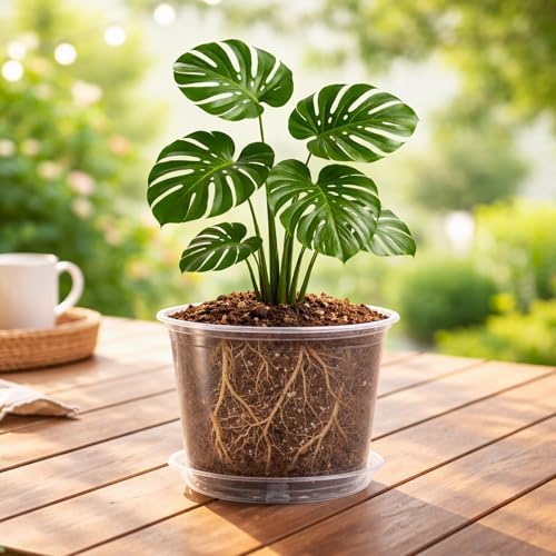 Bluepro Clear Nursery Pots with Saucers, 8 Inch, 8-Pack - Image 4