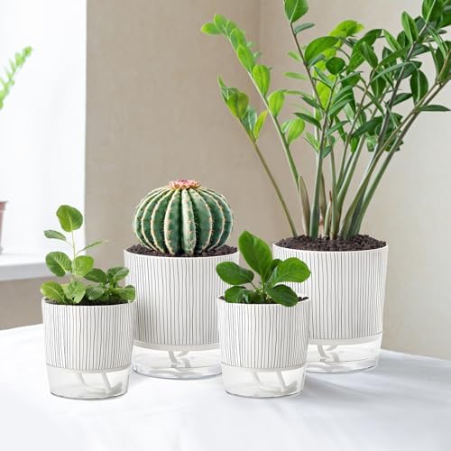 4 Pack Self Watering Pots, 4/5.5 Inch Self Watering Pots for Indoor Plants - Image 6