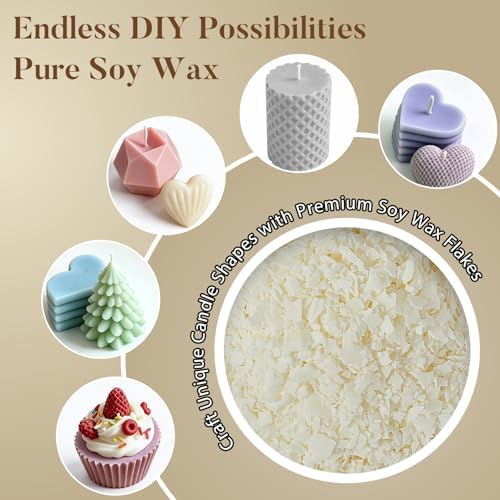 Crenovo Organic Soy Wax for Candle Making, Paraffin-Free, 2LB with 50 Wicks - Image 6