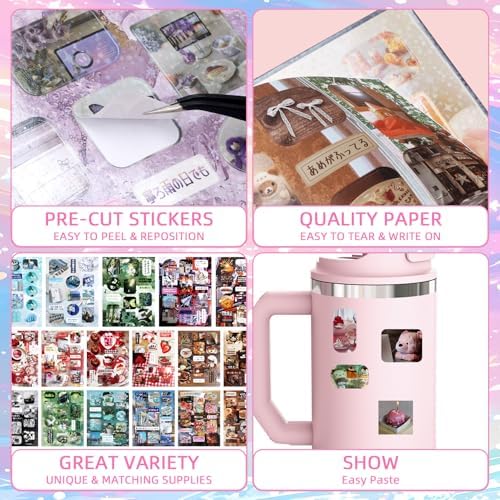 600Pcs Japanese Sticker Book for Journaling Adult, Cute Scrapbook Stickers - Image 2