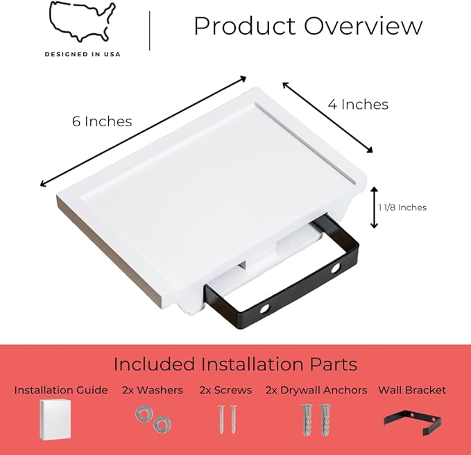 Small Wall Shelf | 6 in x 4 in | Decorative Mini Shelves| Wall Mounted Small Corner Shelf for Bathroom, Living Room, Kitchen, Bedroom, and Office