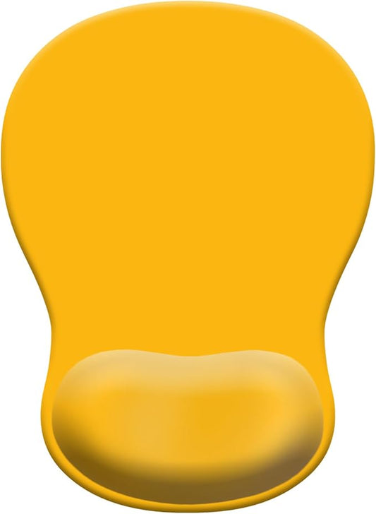Gel Mouse Pad with Wrist Rest, Ergonomic Concave Wrist Support Mousepad with Non-Slip PU Base & Smooth Surface Comfortable Desk Accessories Mat for Office, Home Gaming and Study (07 Yellow)