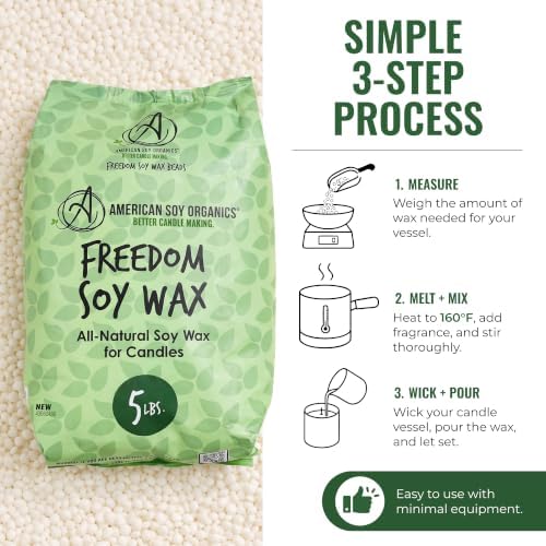 American Soy Organics Freedom Soy Wax Beads, All-Natural Candle Wax, 5 lbs - Image 4