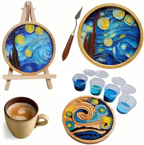 DIY Coaster Craft Kits, Cloisonne Filigree Enamel Art Painting Crafts Coasters Starter Kit, DIY Craft Coasters Supplies for Adults, Hobby for Adults Women Elderly, Handmade Home Decor Gifts by Unknown