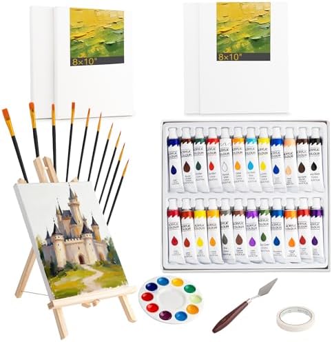 42PCS Acrylic Paint Kits for Adults, Art Supplies Set with Easel by NyuOurea