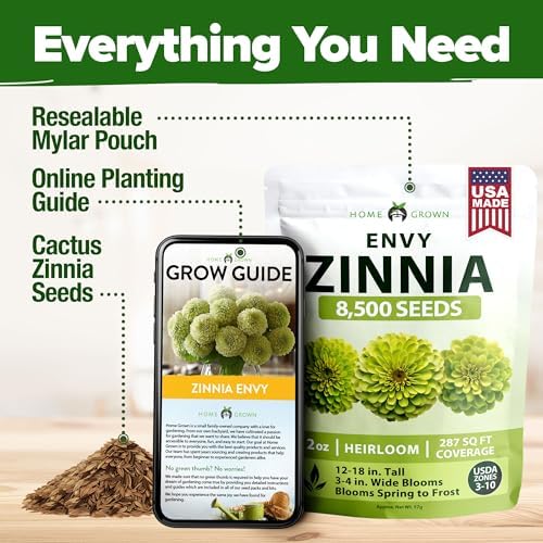 HOME GROWN Envy Zinnia 8,500 Flower Seeds 2 oz Zinnia elegans - Image 7