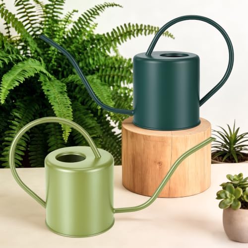 Plant Watering Can, 50 oz / 1500 ml Stainless Steel Metal - Modern Decorative with Long Spout for Indoor Potted Plants, Bonsai, Garden Flowers, Alpinegreen - Image 2