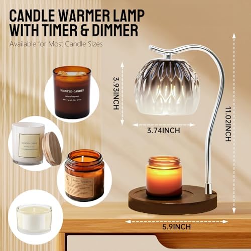 GEEZO Fragrance Candle Warmer Lamp，Electric Candle Warmer with Timer & Dimmer，Mom Christmas Birthday Gifts for Women, House Warming Gifts New Home Bedroom Decor - Image 3