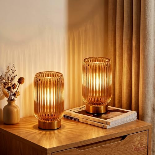 MJ PREMIER Battery Operated Lamp, Small Cordless Lamp with Timer, Yellow*2 by MJPREMIER