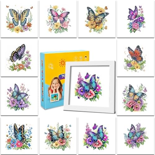 DOZEEZOP 12-Pack Small Diamond Art Kit for Adults Teens 7"x7" by DOZEEZOP