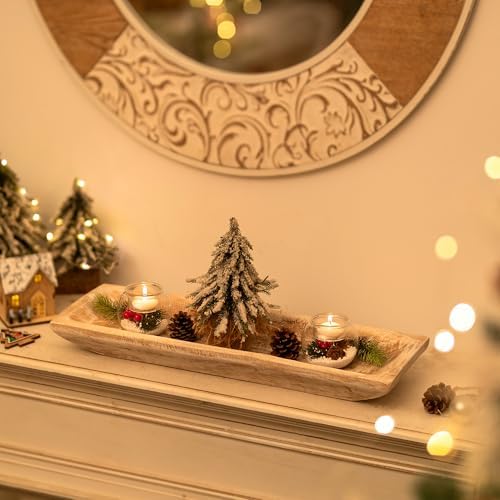 Hanobe Large Decorative Bowl for Coffee Table Entryway Decor, Rustic White - Image 3