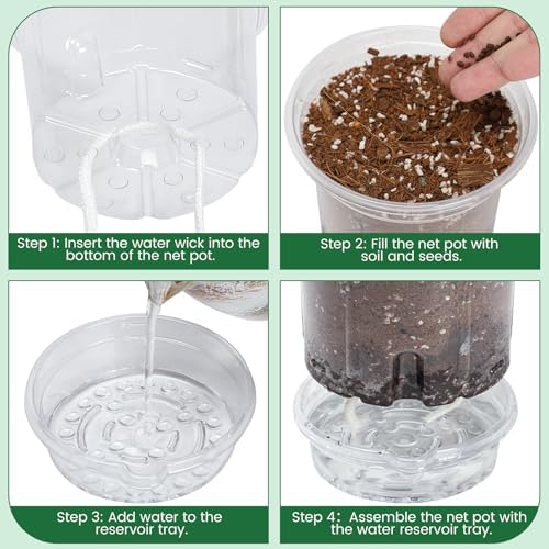 Bluepro Self Watering Pots for Indoor Plants, 5 Inch, 20-Pack - Image 3