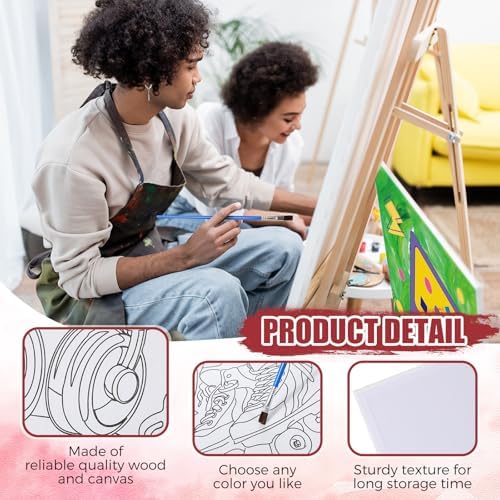 Sherr 96 Pcs 12 Set Pre Drawn Canvas Painting Kits, Retro - Image 3
