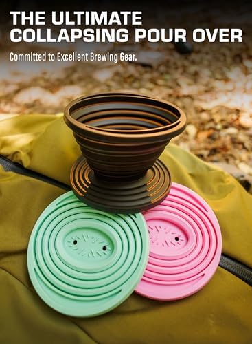 COLETTI Sierra Camping Pour Over Coffee Dripper — Collapsible Pour Over Coffee Dripper — Includes Pack of Paper Filters [Black, Pack of 1] - Image 3