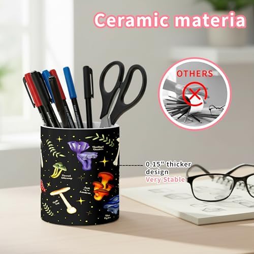 Ceramic Pen Holder Desk Accessories Brush Holder Pencil Holder Organizer - Image 3