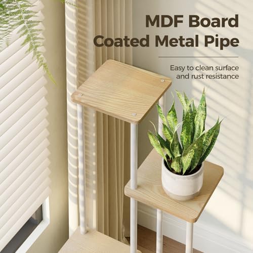 Bamworld Small Plant Stand Indoor 4 Tier White Plant Shelf - Image 6
